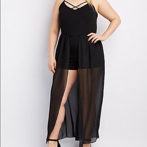 Plus Size Strappy Layered Maxi Romper